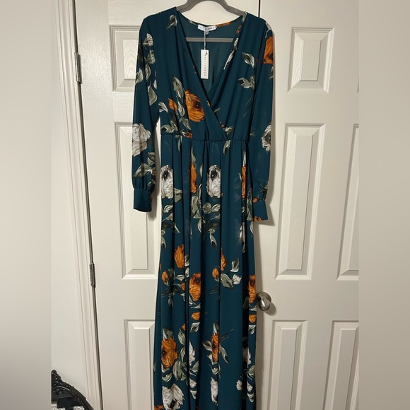 Baltic Born Dresses & Skirts - Baltic Born Teal Floral Dress XL NWT